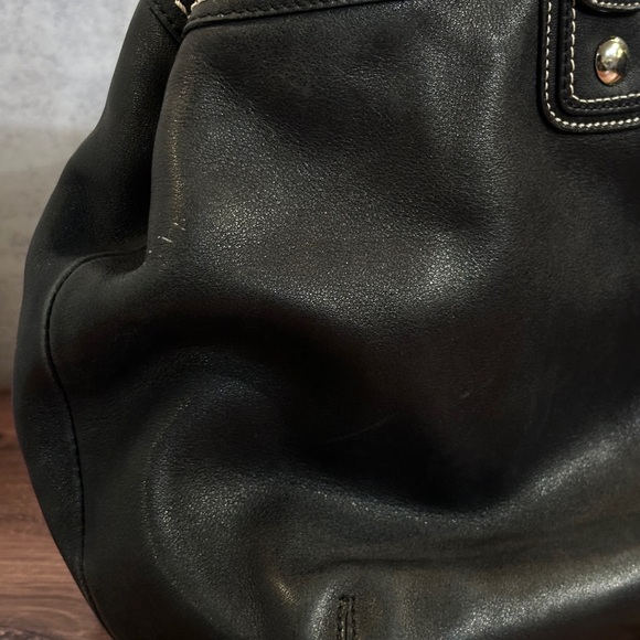 Coach | Black SoHo Pleated Leather Shoulder Purse - Picture 14 of 15